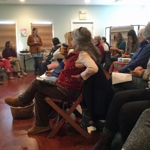 Larisa Demos speaks about wool processing at Green Mountain Spinnery
